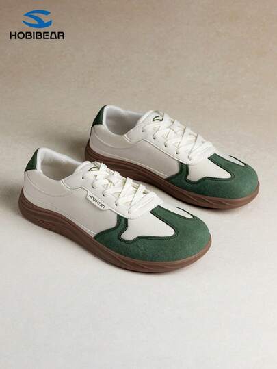 HOBIBEAR 新款男士运动鞋，时尚简约系带宽头软底运动鞋，舒适百搭，适合健身、通勤、驾驶、旅行