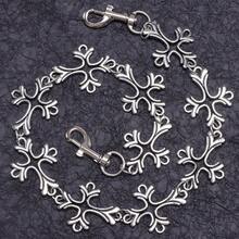 1 pieza Cadena de metal para pantalones vaqueros, cadena de cintura de alta gama de nicho para hombres con estilo hip hop - Plateado - Ver 7