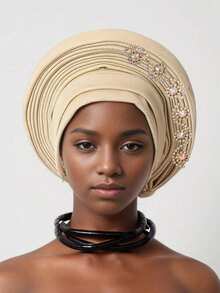 1 chiếc băng đô nữ mới, kiểu dáng ren, đa năng dùng hàng ngày, băng đô co giãn không vành. - A - Xem 3