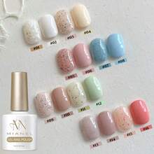 MISS MIANEL 10ml/支 马卡龙多巴胺色指甲油，奶油蛋糕质地，2026春夏新款柔和甜美风格，带闪粉，适用于指甲和脚趾甲，缎面光泽，极简裸色凝胶指甲油护理产品 - 彩色 - 查看 29