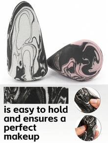 Rocket Head Makeup Sponge Set, Black, Pink, Black & White, Multi-Color, Dual-Use Dry & Wet, Suitable For Liquid Foundation And Loose Powder Makeup Beauty Tools - Multicolor - View 9