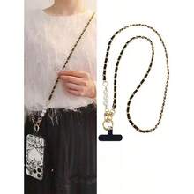 1pc Multi-Function Phone Lanyard With Longer Strap Suitable For Neck And Shoulder, Designed For Women, Includes Pearl Decor Chain, Phone Pendant - Multicolor - View 2