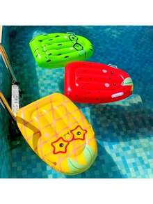 1pc Fruit Floating Mat - Strawberry, Pineapple, Kiwi Design, Easy To Float On Water, Suitable For Beach/Party, Beach Essentials, Pool Float - Multicolor - View 2