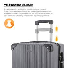YONSLY Lightweight 2‑Piece Suitcase Set 24/28 Inches With 4 Wheels 360° Mesh Pocket TSA Customs Lock YKK Double Repair Zipper Suitcase For Vacation - 深灰色 - 查看 6