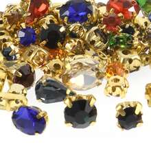100pcs Assorted Gold Claw Rhinestone, DIY Jewelry Accessories, Vintage Palace Style Earrings, Necklaces, Clothing Decorations, Mixed Shapes - Multicolor - View 1