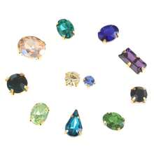 100pcs Assorted Gold Claw Rhinestone, DIY Jewelry Accessories, Vintage Palace Style Earrings, Necklaces, Clothing Decorations, Mixed Shapes - Multicolor - View 3