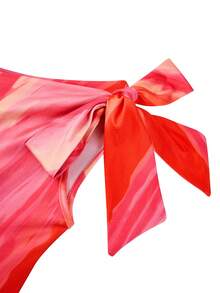 Đầm ôm sát eo lệch vai, bất đối xứng, màu đỏ và hồng nhuộm tie-dye dành cho nữ, gợi cảm và quyến rũ, phù hợp cho các bữa tiệc, kỳ nghỉ biển, ngày Valentine và các dịp khác, chất liệu co giãn, ôm sát giúp thon gọn vóc dáng, đầm dài thêm lý tưởng cho mùa xuân và mùa hè. - Hồng - Xem 8