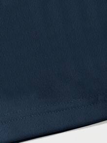 Conjunto casual de 2 piezas de camiseta de manga corta y pantalones cortos de verano estilo dorado Milano para hombre - Azul Marino - Ver 7