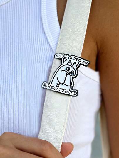 QIHOO 1 pieza Broche de solapa con cita en inglés divertida, pin de esmalte con diseño de dibujos animados, accesorio de moda, joyería, regalo para amigos, broches, alfileres de , bolsos para mujer