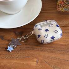 透明蓝色星星吊坠耳机保护套，兼容苹果 Pro 3/Pro 2/ 4/ 3/ 2，时尚女士耳机保护套，简约耳机保护套，苹果耳机保护套，苹果耳机套 - 無色 - 查看 9