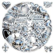 58Pcs Metallic Y2K Stickers, Aesthetic Graffiti Decals For Phone, Laptop, Journal & Scrapbooking - Multicolor - View 3