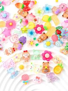 10/30/70pcs Cute Slime Decoration Set - Japanese Style Resin Flat Decorative Pieces, Suitable For Crafts, Mini Decorative Phone Cases, Scrapbooking And DIY Decoration (Multi-Color) - Kawaii Mix Style - View 6
