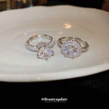 Women Jewelry Sets - Ring - Silver (Round) - View 2