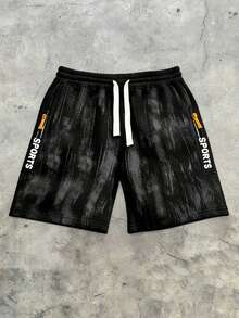 Men's Drawstring Waist Slim Fit Casual Pants With Side Zipper Details, Cropped, Minimalist Athletic Style, Suitable For Gym, Spring/Summer - Black - View 1