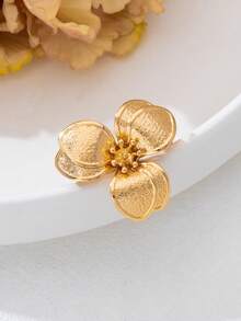 3pcs/1pc Classic Vintage Coin Floral Enamel Texture Metal Brooch Set, White & Gold Color, Versatile Elegant Accessory For Daily, Work, Party, Holiday Wear For Women - Golden Flowers - View 21