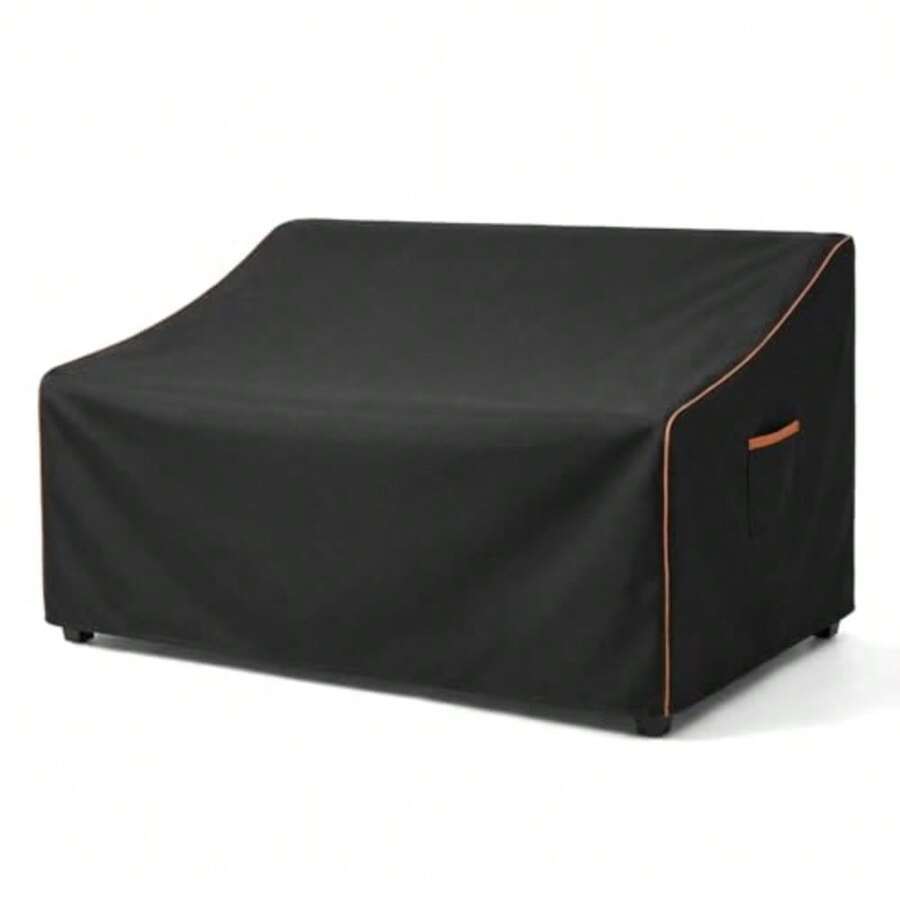 Outdoor Sofa Cover Waterproof Patio Furniture Cover 60W x 36D x 33H inches Heavy Duty 600D Oxford Fabric Black - Funda de sofá/Negra - Ver 1