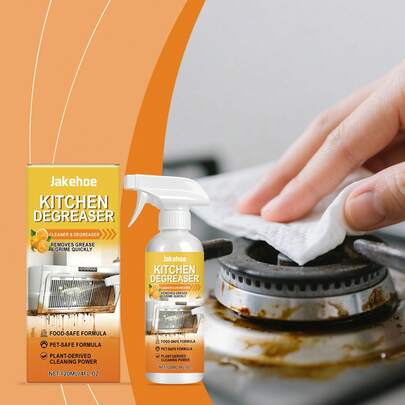 1 Bottle Heavy Duty Foaming Kitchen Degreaser Spray, Cleaning Set For Range Hood, Stove, Removes Stubborn Grease
