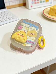 1个3D可爱黄色奶酪表情+指环耳机保护套，兼容苹果1/2/3代、Pro/Pro2、3/4代 - 彩色 - 查看 2