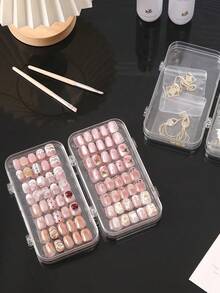10/1件 3折式美甲展示盒，便攜式可穿戴美甲收納盒，附透明防塵蓋的美甲收納盒，壓克力美甲收納盒，適合美甲沙龍店主、DIY美甲愛好者和內容創作者 - 彩色 - 查看 6
