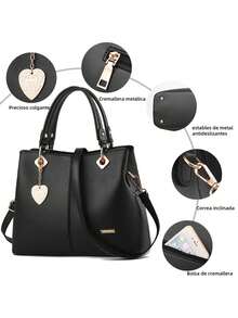 Women's Large Capacity Tote Handbag/Backpack - Black - View 3