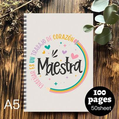 1 pièce Cahier à spirale simple, conçu spécifiquement pour les enseignants en esthétique, journal intime, convient aux entraîneurs et aux étudiants, cadeau idéal pour les éducateurs masculins et féminins, format A5