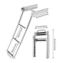 Stainless Steel Foldable Boat Ladder 300KG 661 Lbs Load Capacity For Speedboat - Default - View 10