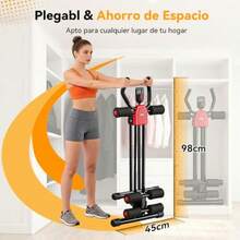Equipo de Entrenamiento Abdominal Plegable Máquina de Ejercicios para Core con Respaldo Ergonómico Acolchado Soporte Lumbar Ajustable Negro y Rojo para Gimnasio y Casa 2865685 - negro y rojo - Ver 4