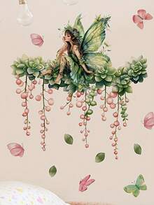 Exquisite Elegant Butterfly Fairy Wall Stickers, Self-Adhesive PVC Decals For Living Room, Hallway, Bedroom, Dining Room & Study – Removable Decorative Art - 1PC - View 6