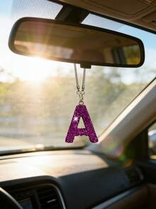 1 chiếc mặt dây chuyền trang trí nội thất ô tô đính đá toàn bộ chữ cái A-Z, mặt dây chuyền gương chiếu hậu ô tô, vật trang trí nội thất ô tô. - Một cỡ 3 - Xem 11