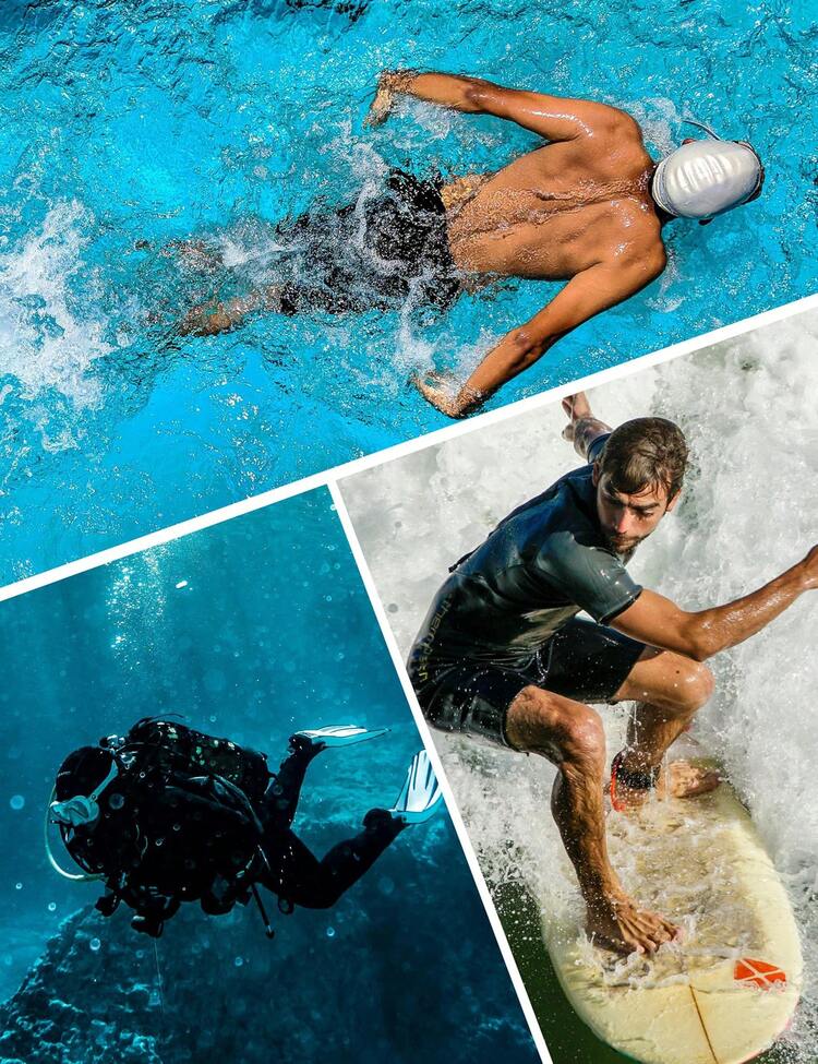 KEFITEVD Men's Quick Dry Swimming Shorts Beach Short Board Spa Trunks Stretchy Gym Shorts Briefs With Adjustable Drawstring - Grey - View 6