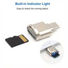 迷你TF卡读卡器，兼容智能手机、电脑、平板电脑、相机、无人机等设备，存储卡读卡器 - 查看 3