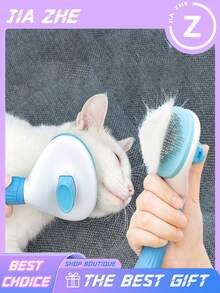 1set Dog Brush, Cat Brush, Flea Comb, Automatic Cleaning Brush, Pet Grooming Brush, Pet Massage Brush, Shedding Grooming Brush, Mat Breaker Tool, Dematting Comb, Automatic Hair Removal Brush, Pet Cleaning Tool, Hair Collection Label, Dog Brush, Cat Brush, Pet Hair Collector Comb, Animal Accessories, Pet Supplies,Pet Grooming Cleaning Gloves Dog Cat Bathing Shampoo Glove Scrubber Magic Dishwashing Cleanner Sponge Silicon Hair Removal Glove, - Multicolor - View 2
