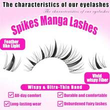 6 Styles Lash Clusters Kit Volume/Manga Portable Lash Makeup Bag Kit 8-18mm Cat-Eye Look Wispy Individual Eyelash Extensions Volume Studio Effect C/D Curl Lashes Kit with Lash Bond and Seal - Negro - Ver 5