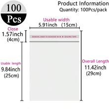 100个透明自封珠宝配件袋，可重复密封礼品包装袋 - 無色 - 查看 13