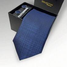 DOZE GOLDEN Premium Quality Traditional Tie Set For Events And Weddings. - 21 Azul - Ver 3