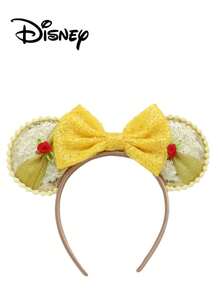 Disney 1件黄色+红色亮片花朵发箍，节日派对头饰，趣味拍照道具，适合生日派对、复活节活动、主题派对，可爱蝴蝶结卡通发饰，公主装扮装饰发带发箍发箍头饰 - 彩色 - 查看 1