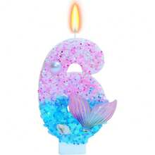 1pc 0-9 Combination Numeric Candle, Pearl Mermaid Tail Candle, Suitable For Birthday Party, Anniversary, Wedding, Pet Birthday Party, Premium Baking Cake Decor - View 16