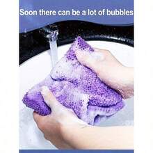 2pcs African Net Bath Sponge Set - Long Exfoliating Mesh Body Scrubber For Shower - Double-Sided Scrub Towel With Straps For Back Cleaning (Pink & Purple) - Multicolor - View 5