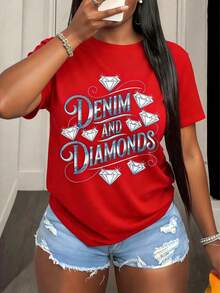 Women's-Shirts And Pearls With Bow, Plus Size Summer Beach Vacation,  Outfit Stylish Women-Shirt With And Pearls Coquette Bow DesignCasual Daily Wear - 紅色 - 查看 1