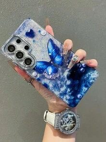 Galaxy S26 Ultra Phone Case, New Glitter Butterfly Design, Full Camera Protection, Luxury Shockproof Cover For Galaxy S26+/S25 Ultra/S25+, Creative High-End Slim Case - Orange - View 8