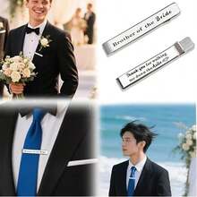 Brother Of The Bride Gifts Best Man From Groom Sister Bride Stainl Steel Tie Clip Bar Pin Tie Clips Man Of Honor Groomsman Gifts For Wedding Sister Marriage Gift Presents For Men Brothers - 如圖 - 查看 2