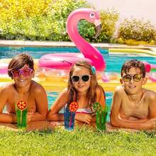 Giant Inflatable Flamingo Pool Float For Adults - Premium Tropical Island Lounger With Cup Holder, Large Pink Flamingo Raft, Quick-Dry Reusable Vinyl Air Mattress, Beach Party Floaties For Poolside Relaxation, Summer Vacation Swim Accessories - 彩色 - 查看 5