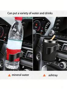 Multi-Function Car Drink Holder, Suitable For Air Vent, With Water Bottle Rack, Ashtray And Cup Holder - Multicolor - View 2
