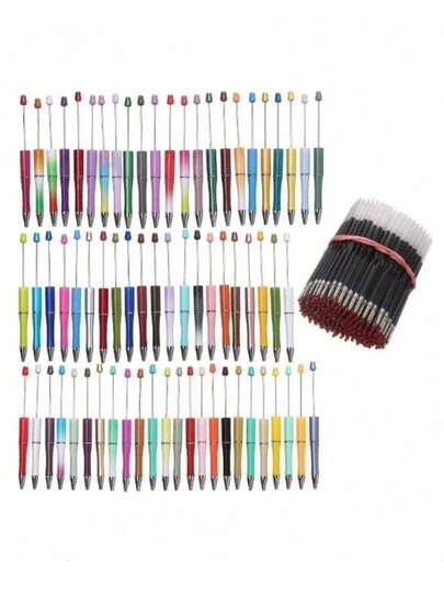 DIY Beaded Pen Decoration Kit, New Charm DIY Beaded Pen Accessories, Suitable For Ballpoint Pen Decoration, Crafts, Jewelry Making, Ideal For Making Holiday Gifts, Back To School Gifts, Graduation Gifts, Suitable For DIY Gifts For Teachers And Classmates (Random Color)