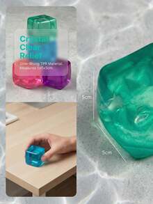 1/2/4pcs Transparent Crystal Cube Soft Fidget Toys, Random Colors, 3-5s Slow Rebound TPR Squeeze Toys, Suitable For Teens & Adults, 5cm Transparent Jelly Cube Stress Relief Toys, Aesthetic Desktop Decor Sensory Toys, Suitable For Students & Youth, Cool Summer Gift - Multicolor - View 5