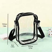 1 chiếc túi đeo chéo trong suốt bằng nhựa dẻo ngẫu nhiên dành cho trẻ em, túi đeo vai unisex, túi đựng đồ vệ sinh cá nhân và trang điểm kiểu dáng hiện đại dùng ngoài trời. - Nhiều màu - Xem 6