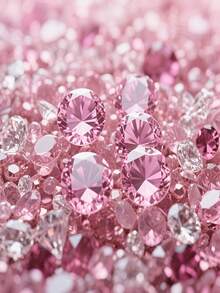 3000pcs Pink Acrylic Faux Diamond Crystal, Vase Filler, Sparkling Simulated Diamond For Vase Decor, Candle Centerpiece, Tabletop Scatter, Wedding Party Thanksgiving Event Art & Craft, Birthday Decor Favors, Christmas Home Decor - Set - View 4