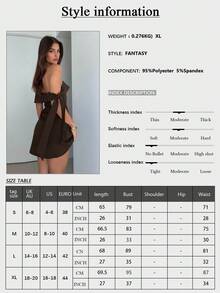 European And American Fashion Casual Elegant Off Shoulder High Waist Sexy Design Brown Dress, Party/Dating Outfit, Summer Dress For Women - Brown - View 7
