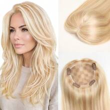 SHINEHAIR 5x5 Hairpiece For Women – Natural Colored Straight Hair (Black / Light Shades) - A Natural-Looking Hairpiece For The Top Of The Head. Features A Real Hair Fringe To Enhance And Frame The Face. - S18/613 - Xem 1