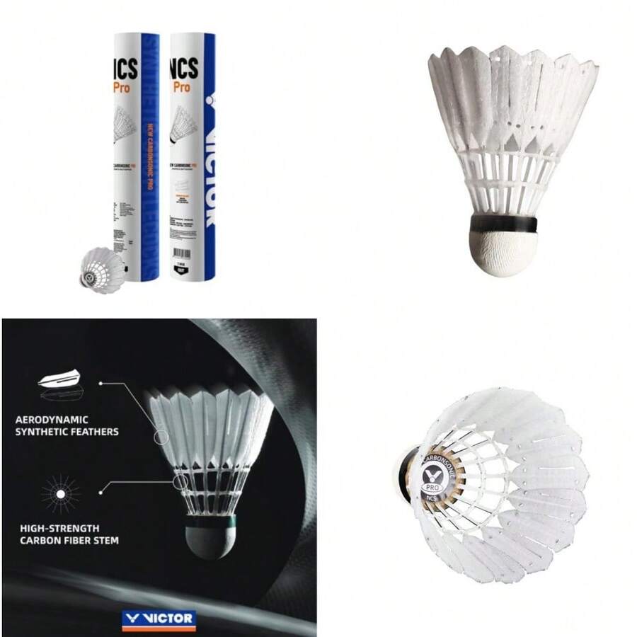 Best Sell-Victor Badminton - Artificial Shuttle Practice Balls Carbon Shuttle Carbon Shuttle Pro NCSPRO 12 Pack - As Pic - View 1